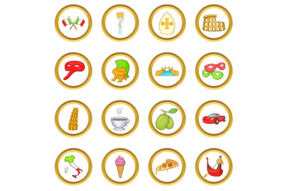 Download Italy Vector Set, Cartoon Style - Style Collection