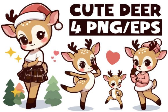 Download Cute Deer Vector Graphic Illustrations - Vector graphic Collection