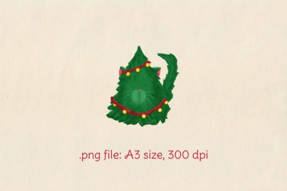 Download Funny Christmas Cat  Illustration - Christmas Collection