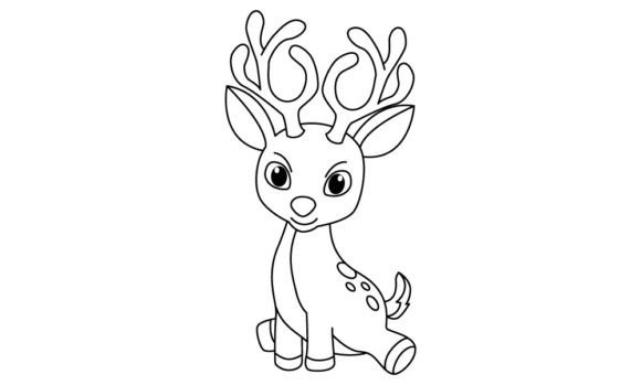 Download Funny Deer Cartoon Vector Coloring Page - Deer cartoon Collection