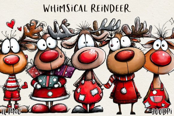Download Cute Christmas Reindeer Clipart - Christmas Collection