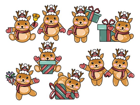 Download Deer Cartoon for Christmas Day - Deer cartoon Collection