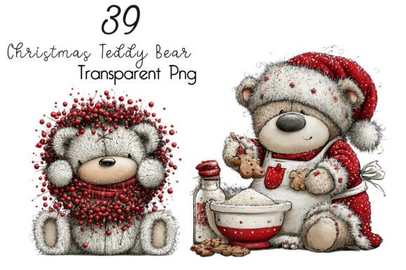 Download Whimsical Christmas Teddy Bear Clipart - Christmas Collection