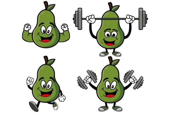 Download Smiling Avocado Cartoon Mascot Character - Avocado cartoon Collection