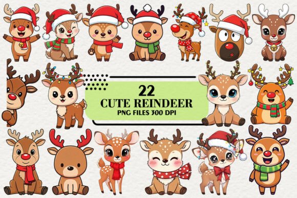 Download Cute Christmas Reindeer Clipart - Christmas Collection